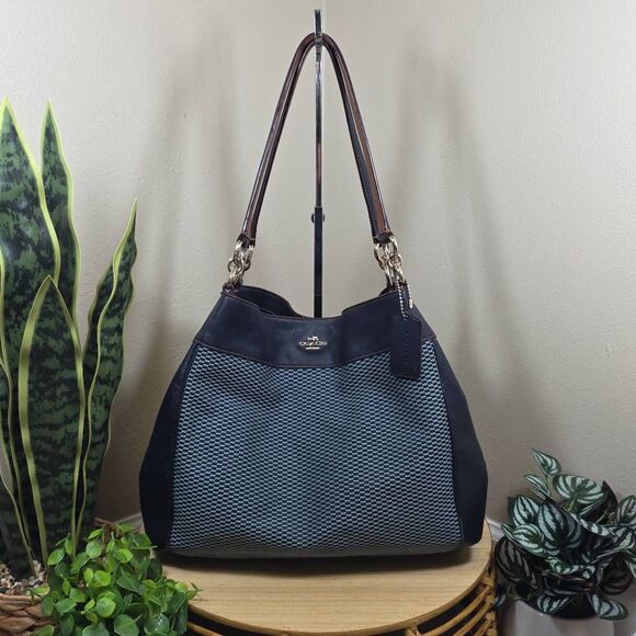 Coach Lexy Legacy Jacquard Shoulder Bag - Picture 1 of 14